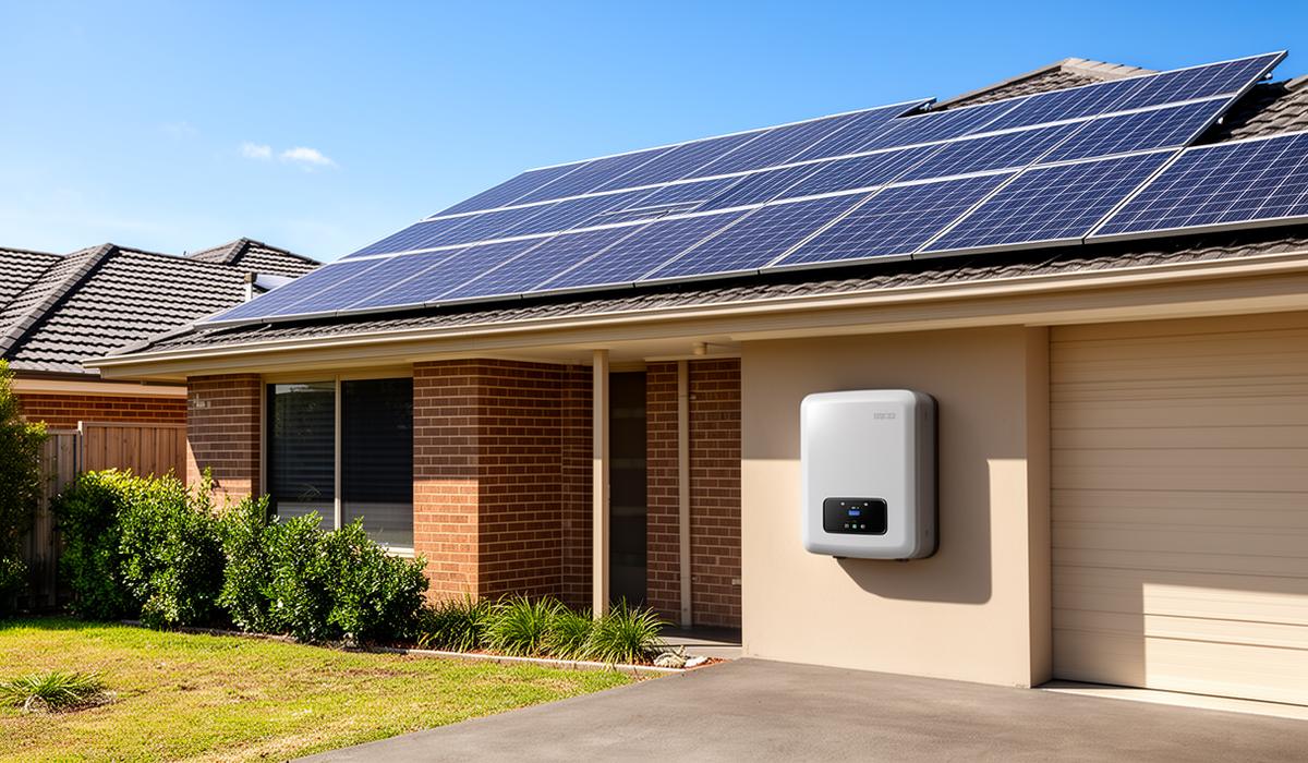 Home with solar panels and battery storage
